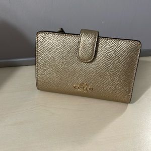 Coach Gold Medium Corner Zip Wallet 6390